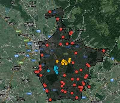 Mapa vysílačů proWiFi.cz